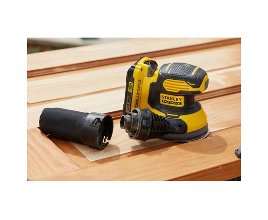 Шлифовальная машина Stanley эксцентриковая аккумуляторная FatMax, безщеточная,Li-Ion 18В,2Ah, 125 мм, 12000 об/мин (SFMCW220D1S), изображение 4