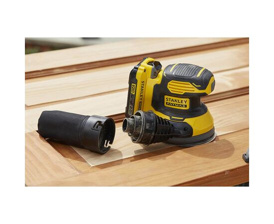 Шліфувальна машина Stanley ексцентрикова безщіткова FatMax, Li-Ion, 125 мм, 12000 об/хв, 1,02 кг (без АКБ та ЗП) (SFMCW220B), зображення 3