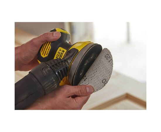 Шліфувальна машина Stanley ексцентрикова безщіткова FatMax, Li-Ion, 125 мм, 12000 об/хв, 1,02 кг (без АКБ та ЗП) (SFMCW220B), зображення 4