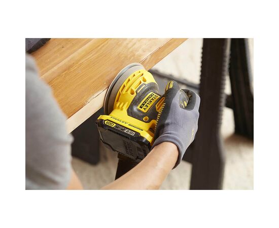 Шліфувальна машина Stanley ексцентрикова безщіткова FatMax, Li-Ion, 125 мм, 12000 об/хв, 1,02 кг (без АКБ та ЗП) (SFMCW220B), зображення 6