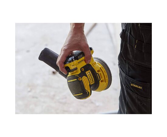 Шліфувальна машина Stanley ексцентрикова безщіткова FatMax, Li-Ion, 125 мм, 12000 об/хв, 1,02 кг (без АКБ та ЗП) (SFMCW220B), зображення 7