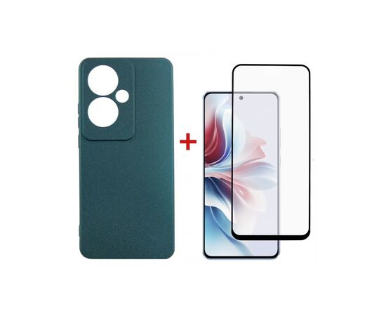 Чехол для мобильного телефона Dengos Oppo Reno 11F + glass Green (DG-KM-96)