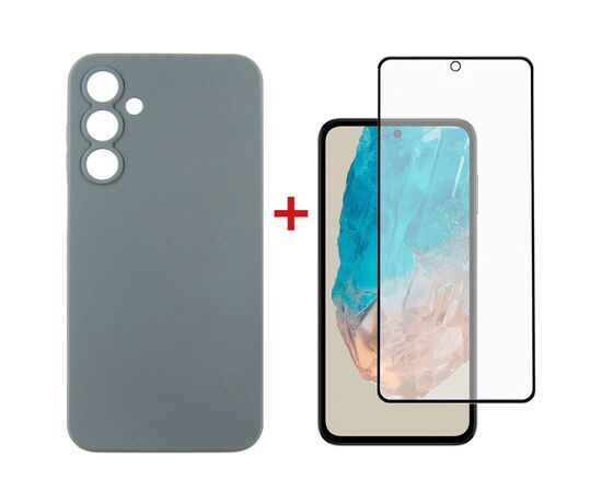 Чехол для мобильного телефона Dengos Samsung Galaxy M35 5G Carbon + glass Grey (DG-KM-101)