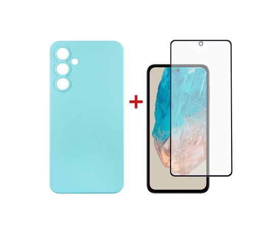 Чохол до мобільного телефона Dengos Samsung Galaxy M35 5G Soft + glass Ice Blue (DG-KM-107)