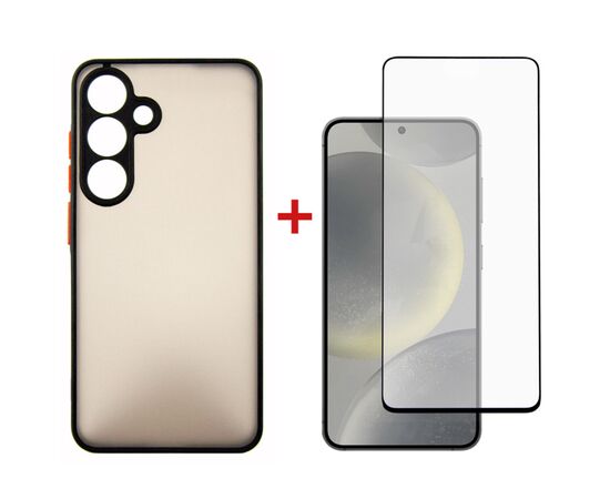 Чохол до мобільного телефона Dengos Samsung Galaxy S24 Matte + glass Black (DG-KM-109)