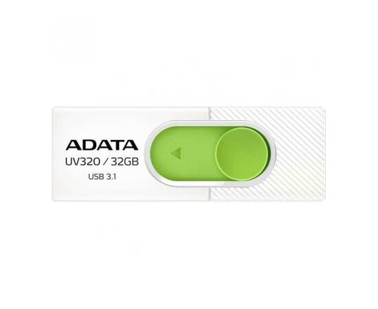 USB флеш накопитель ADATA 32GB UV320 White/Green USB 3.1 (AUV320-32G-RWHGN)