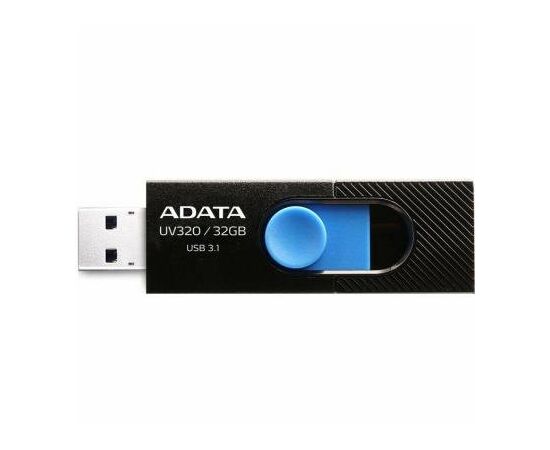 USB флеш накопитель ADATA 32GB UV320 Black/Blue USB 3.1 (AUV320-32G-RBKBL), изображение 2 USB флеш накопитель ADATA 32GB UV320 Black/Blue USB 3.1 (AUV320-32G-RBKBL), изображение 2