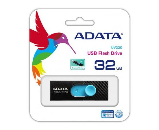 USB флеш накопитель ADATA 32GB UV320 Black/Blue USB 3.1 (AUV320-32G-RBKBL), изображение 4 USB флеш накопитель ADATA 32GB UV320 Black/Blue USB 3.1 (AUV320-32G-RBKBL), изображение 4