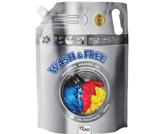 Гель для прання Wash&Free універсальний 2 кг (4260637720733)