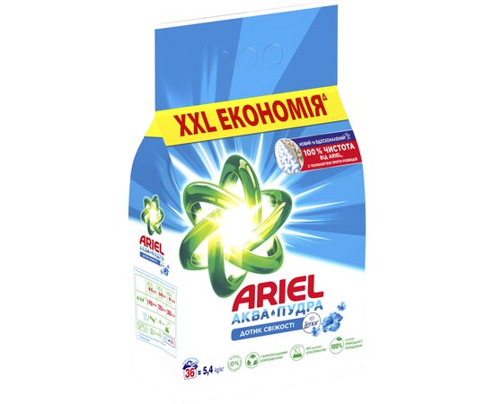 Стиральный порошок Ariel Аква-Пудра Touch of Lenor 5.4 кг (8006540536988), изображение 2 Стиральный порошок Ariel Аква-Пудра Touch of Lenor 5.4 кг (8006540536988), изображение 2