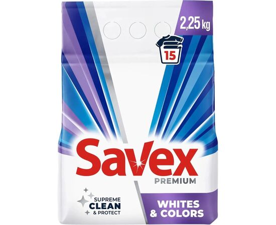 Пральний порошок Savex Premium Whites & Colors 2.25 кг (3800024047879)