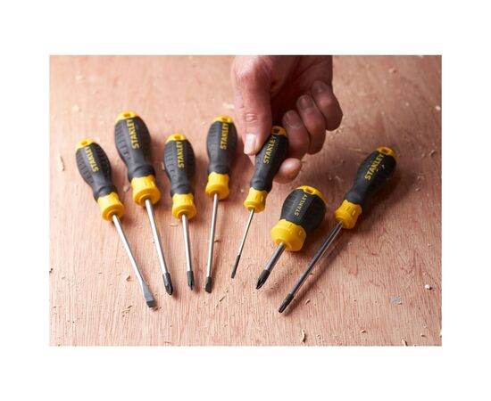 Отвертка Stanley Cushion Grip, SL 2,5x60мм, с параллельным жалом. (STHT16151-0), изображение 5 Отвертка Stanley Cushion Grip, SL 2,5x60мм, с параллельным жалом. (STHT16151-0), изображение 5