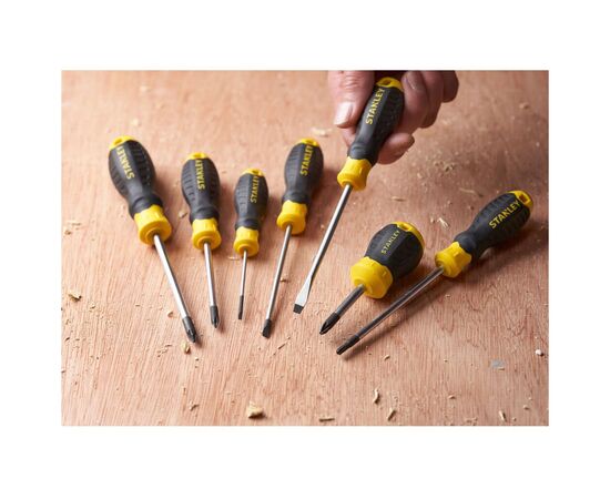 Викрутка Stanley Cushion Grip, SL 5.5x100мм, з жалом, що розширюється. (STHT16146-0), зображення 5 Викрутка Stanley Cushion Grip, SL 5.5x100мм, з жалом, що розширюється. (STHT16146-0), зображення 5