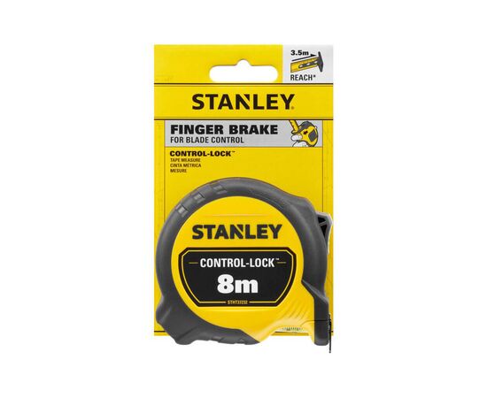 Рулетка Stanley CONTROL-LOCK, 8мх25мм, у прогумованому корпусі, з двосторонньою шкалою (STHT37232-0), зображення 4 Рулетка Stanley CONTROL-LOCK, 8мх25мм, у прогумованому корпусі, з двосторонньою шкалою (STHT37232-0), зображення 4