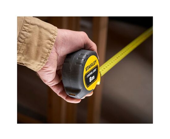 Рулетка Stanley CONTROL-LOCK, 8мх25мм, у прогумованому корпусі, з двосторонньою шкалою (STHT37232-0), зображення 5 Рулетка Stanley CONTROL-LOCK, 8мх25мм, у прогумованому корпусі, з двосторонньою шкалою (STHT37232-0), зображення 5