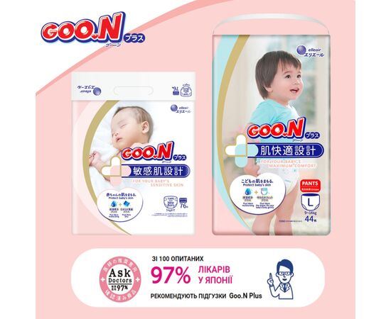 Подгузники GOO.N Plus для детей 12-20 кг размер XL 38 шт (21000630), изображение 12 Подгузники GOO.N Plus для детей 12-20 кг размер XL 38 шт (21000630), изображение 12