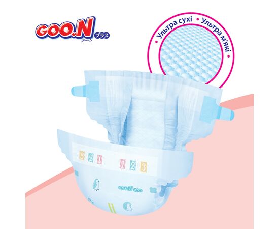 Подгузники GOO.N Plus для детей 6-11 кг размер M унисекс 56 шт (21000628), изображение 6 Подгузники GOO.N Plus для детей 6-11 кг размер M унисекс 56 шт (21000628), изображение 6