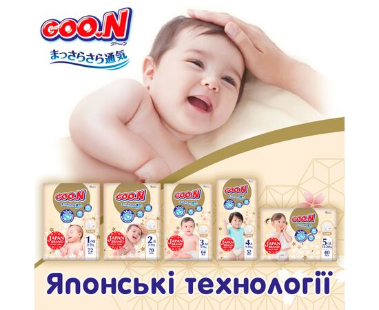 Подгузники GOO.N Premium Soft 5-9 кг Размер 3 M на липучках 64 шт (F1010101-154), изображение 8 Подгузники GOO.N Premium Soft 5-9 кг Размер 3 M на липучках 64 шт (F1010101-154), изображение 8