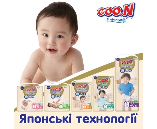 Підгузки GOO.N Premium Soft 9-14 кг Розмір 4 L На липучках 52 шт (F1010101-155), зображення 9 Підгузки GOO.N Premium Soft 9-14 кг Розмір 4 L На липучках 52 шт (F1010101-155), зображення 9