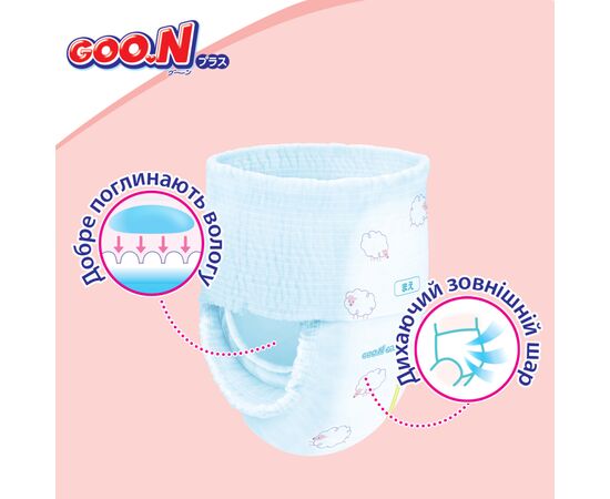 Подгузник GOO.N Plus Трусики 6-12 кг M унисекс 58 шт (843339), изображение 6 Подгузник GOO.N Plus Трусики 6-12 кг M унисекс 58 шт (843339), изображение 6