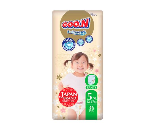Подгузники GOO.N Premium Soft 12-17 кг Розмір 5 XL 36 шт (F1010101-158)