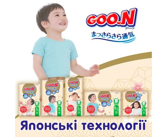 Подгузники GOO.N Premium Soft Трусики 9-14 кг Размер 4 L 44 шт (F1010101-157), изображение 8 Подгузники GOO.N Premium Soft Трусики 9-14 кг Размер 4 L 44 шт (F1010101-157), изображение 8