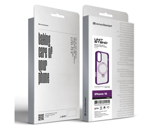 Чохол до мобільного телефона Armorstandart Unit Stand Apple iPhone 16 Purple (ARM78743), зображення 2