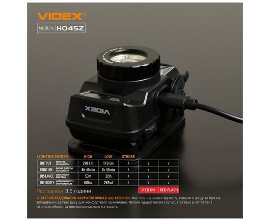 Фонарь Videx 270Lm 5000K (VLF-H045Z), изображение 11 Фонарь Videx 270Lm 5000K (VLF-H045Z), изображение 11