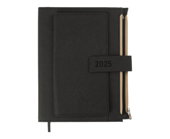 Тижневик Buromax датований 2025 ENIGMA, А5 чорний (BM.2113-01)
