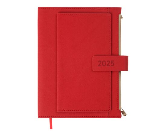 Тижневик Buromax датований 2025 ENIGMA, А5 червоний (BM.2113-05)