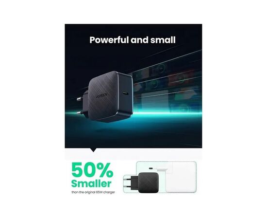 Зарядное устройство Ugreen CD217 65W Type-C PD GaN Charger (Black) (70817), изображение 6