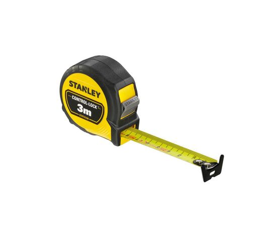 Рулетка Stanley CONTROL-LOCK, 3мх19мм, у прогумованому корпусі, з двосторонньою шкалою (STHT37230-0), зображення 2 Рулетка Stanley CONTROL-LOCK, 3мх19мм, у прогумованому корпусі, з двосторонньою шкалою (STHT37230-0), зображення 2