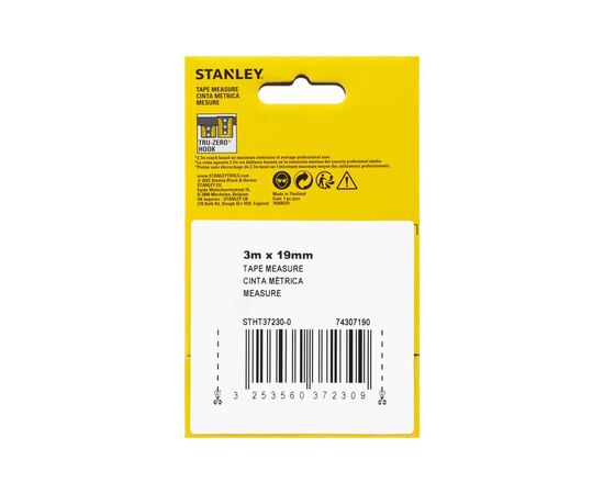 Рулетка Stanley CONTROL-LOCK, 3мх19мм, у прогумованому корпусі, з двосторонньою шкалою (STHT37230-0), зображення 6 Рулетка Stanley CONTROL-LOCK, 3мх19мм, у прогумованому корпусі, з двосторонньою шкалою (STHT37230-0), зображення 6