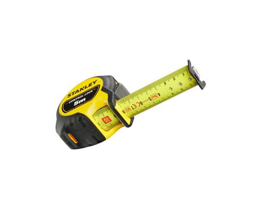 Рулетка Stanley CONTROL-LOCK, 5мх25мм, у прогумованому корпусі, з двосторонньою шкалою (STHT37231-0), зображення 3 Рулетка Stanley CONTROL-LOCK, 5мх25мм, у прогумованому корпусі, з двосторонньою шкалою (STHT37231-0), зображення 3