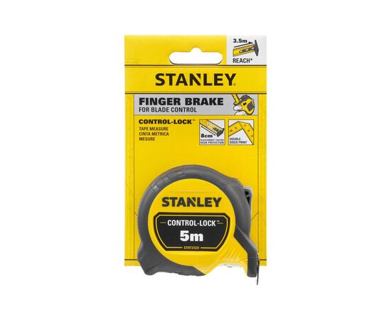 Рулетка Stanley CONTROL-LOCK, 5мх25мм, у прогумованому корпусі, з двосторонньою шкалою (STHT37231-0), зображення 5 Рулетка Stanley CONTROL-LOCK, 5мх25мм, у прогумованому корпусі, з двосторонньою шкалою (STHT37231-0), зображення 5