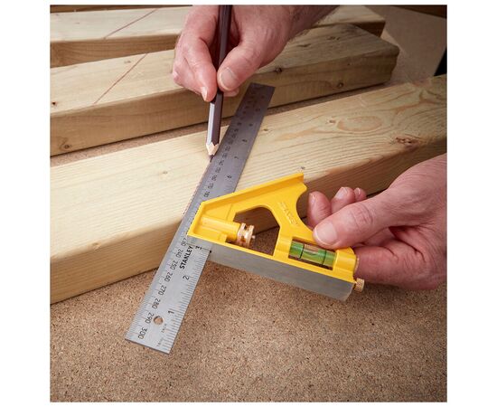 Угольник Stanley комбинированный, 300мм (2-46-143), изображение 2 Угольник Stanley комбинированный, 300мм (2-46-143), изображение 2