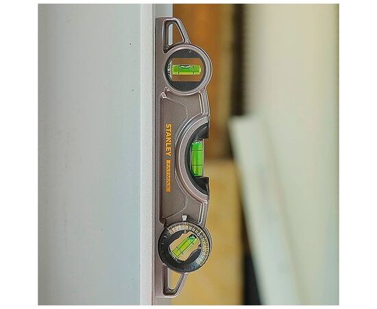 Рівень Stanley FatMax XL TORPEDO, алюмінієвий, 250мм, 3 капсули, магнітний. (0-43-609), зображення 8 Рівень Stanley FatMax XL TORPEDO, алюмінієвий, 250мм, 3 капсули, магнітний. (0-43-609), зображення 8