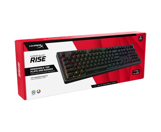 Клавиатура HyperX Alloy Rise PBT HX Red USB UA Black (7G7A3AA), изображение 7 Клавиатура HyperX Alloy Rise PBT HX Red USB UA Black (7G7A3AA), изображение 7