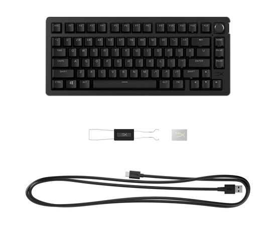 Клавиатура HyperX Alloy Rise 75 PBT HX Red USB UA Black (7G7A4AA), изображение 5 Клавиатура HyperX Alloy Rise 75 PBT HX Red USB UA Black (7G7A4AA), изображение 5
