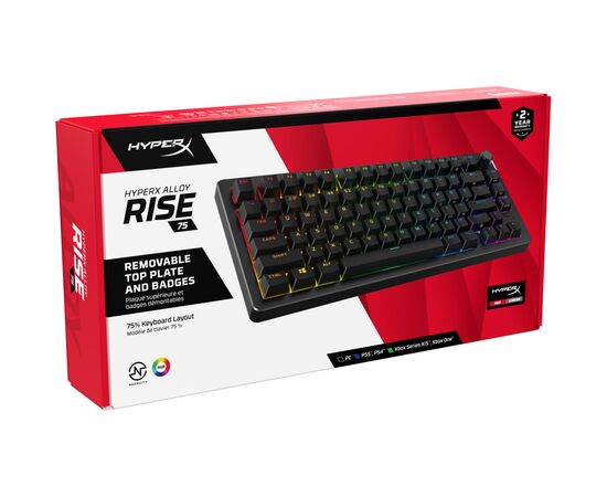 Клавиатура HyperX Alloy Rise 75 PBT HX Red USB UA Black (7G7A4AA), изображение 7 Клавиатура HyperX Alloy Rise 75 PBT HX Red USB UA Black (7G7A4AA), изображение 7