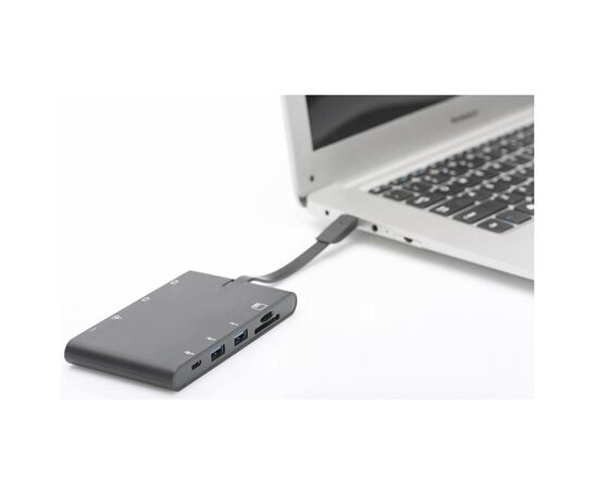 Порт-реплікатор Digitus Travel USB-C, 9 Port (DA-70865), зображення 4 Порт-реплікатор Digitus Travel USB-C, 9 Port (DA-70865), зображення 4