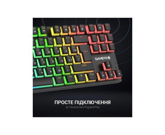 Клавиатура GamePro MK80B RGB Blue Switch USB Black (MK80B), изображение 10 Клавиатура GamePro MK80B RGB Blue Switch USB Black (MK80B), изображение 10