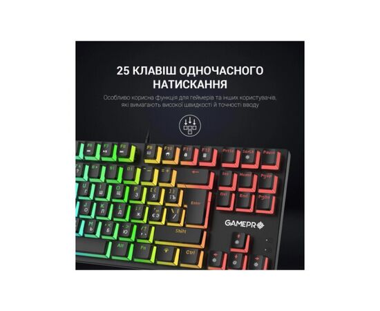 Клавиатура GamePro MK80B RGB Blue Switch USB Black (MK80B), изображение 11 Клавиатура GamePro MK80B RGB Blue Switch USB Black (MK80B), изображение 11