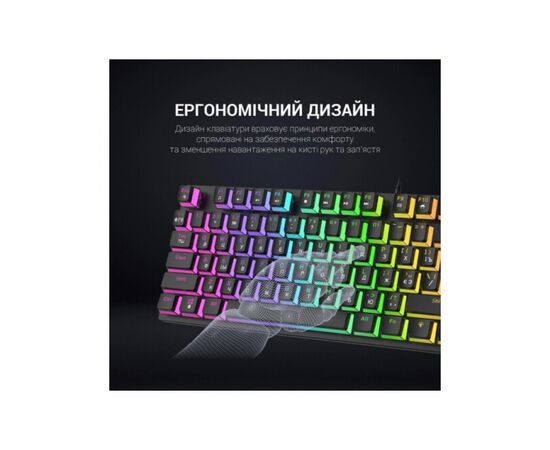 Клавиатура GamePro MK80B RGB Blue Switch USB Black (MK80B), изображение 4 Клавиатура GamePro MK80B RGB Blue Switch USB Black (MK80B), изображение 4