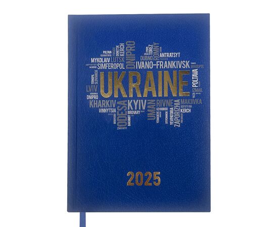 Еженедельник Buromax датированный 2025 UKRAINE, А5 темно-синий (BM.2128-03)
