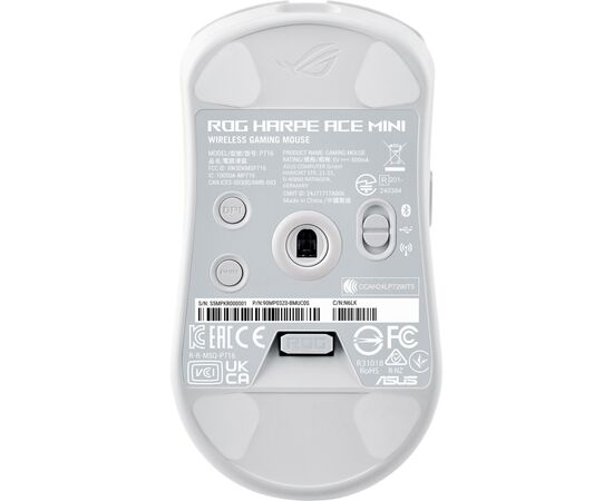 Мишка ASUS ROG Harpe Ace Mini Wireless/Bluetooth/USB White (90MP03Z0-BMUA10), зображення 7 Мишка ASUS ROG Harpe Ace Mini Wireless/Bluetooth/USB White (90MP03Z0-BMUA10), зображення 7