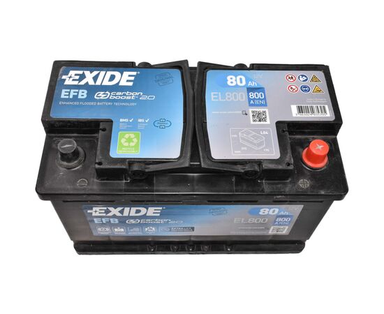 Аккумулятор автомобильный EXIDE START-STOP EFB 80A (EL800), изображение 2 Аккумулятор автомобильный EXIDE START-STOP EFB 80A (EL800), изображение 2