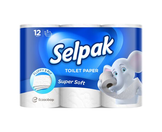 Туалетная бумага Selpak 3 слоя 12 рулонов (8690530204508)