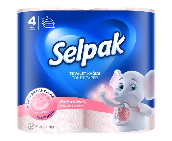 Туалетний папір Selpak Perfumed Пудра 3 шари 4 рулони (8690530065482)