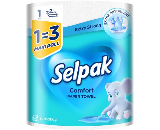 Паперові рушники Selpak Comfort Maxi 1=3 2 шари 1 рулон (8690530005570)